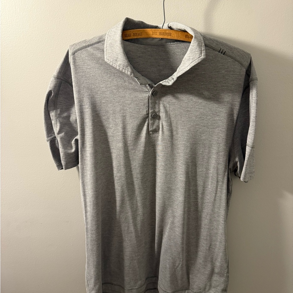 Lululemon Men’s Short Sleeve Light Gray Polo Shirt